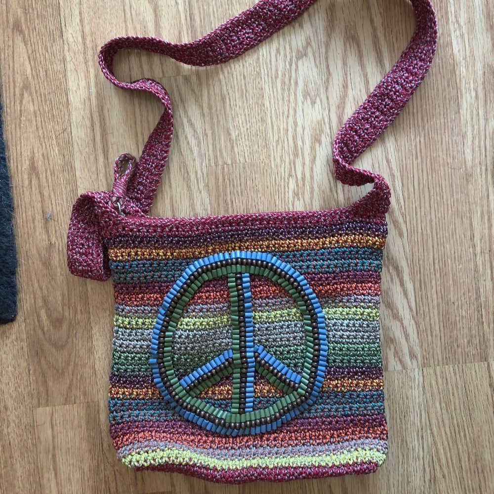 The Sak Peace Sign Crochet Crossbody